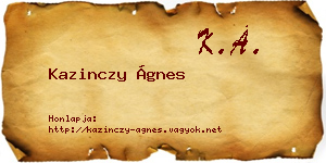 Kazinczy Ágnes névjegykártya