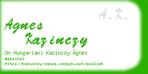 agnes kazinczy business card